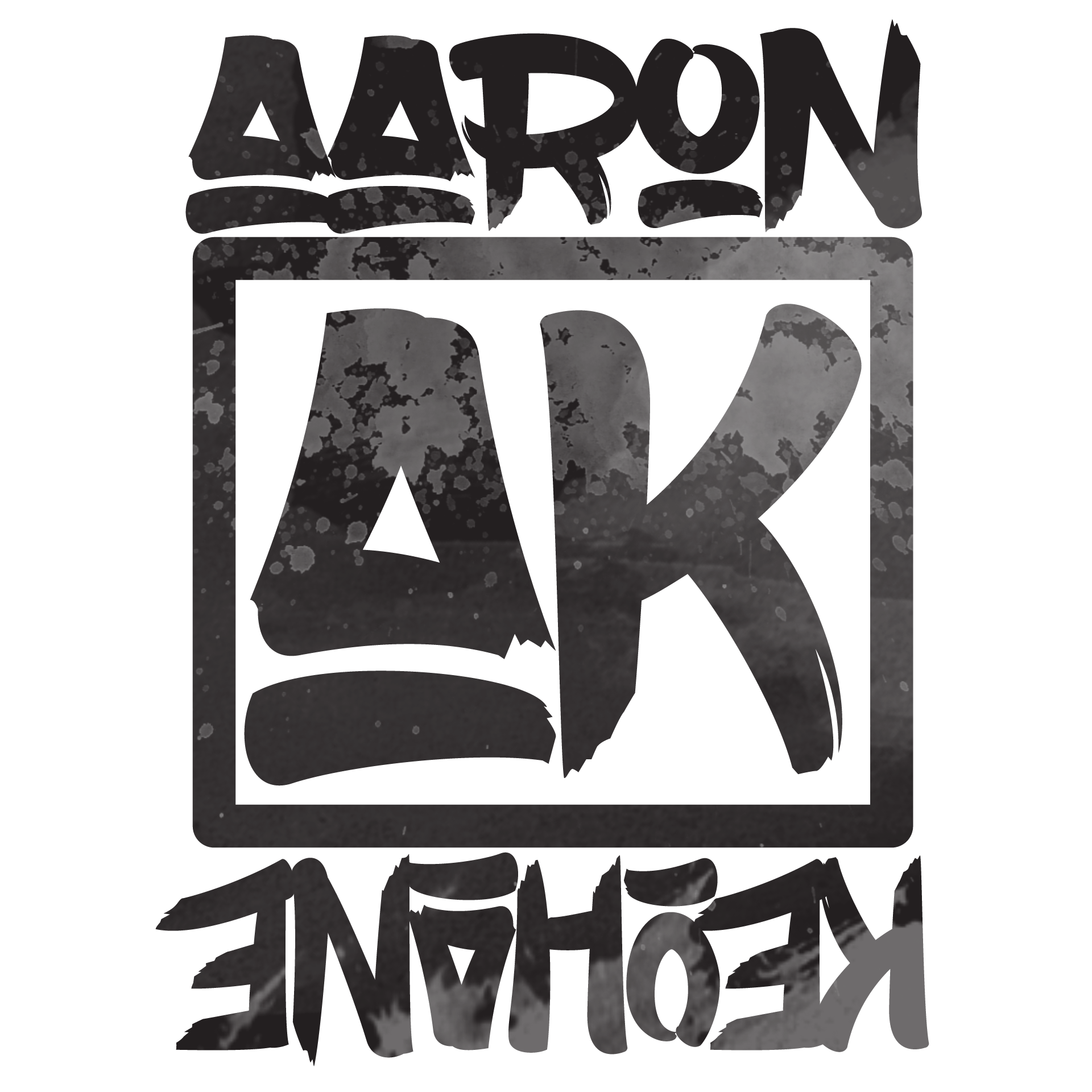 Personal logo of Aaron Keohane, stylized text with capital initials in box