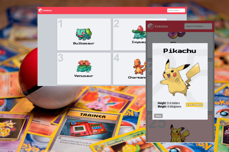 example screenshots of pokedex